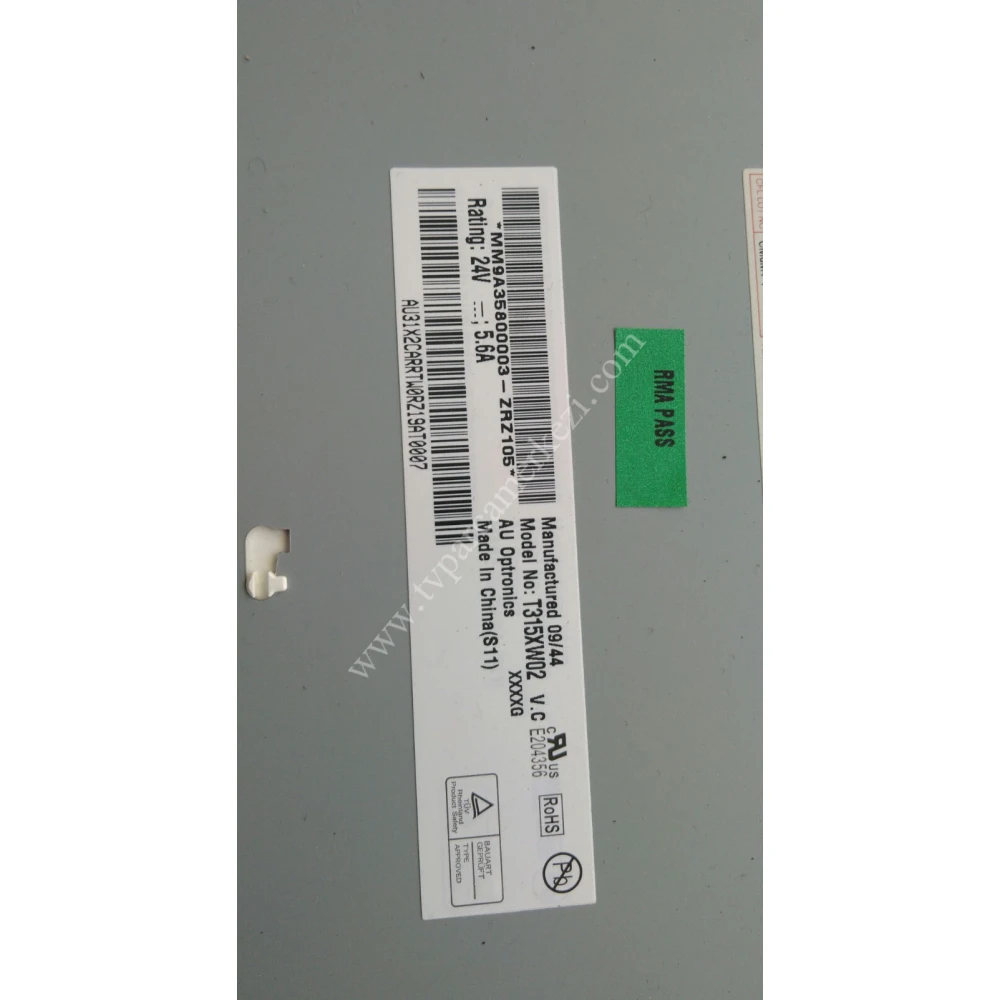 AUO T315XW02 VC LCD TV PANEL , T315XW02 VC EKRANI , T315XW02 VC Display Panel , Ekran Değişimi