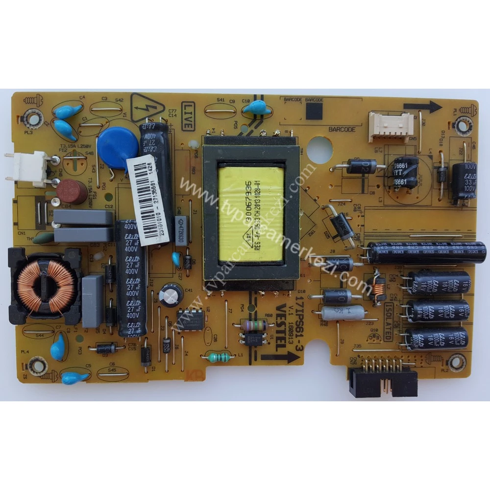 23151610 , 17IPS61-3 V.1 , 160913 , VESTEL LE24SAT227-B PLUS Power Board