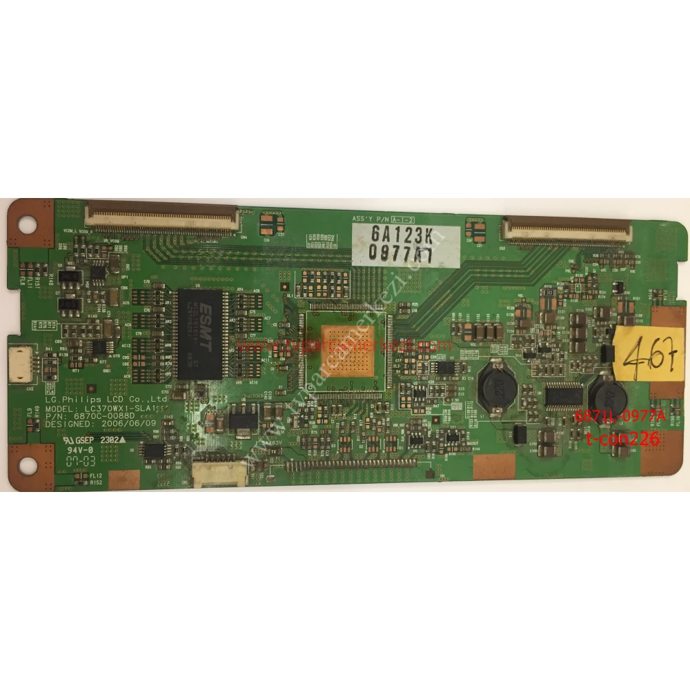 6870C-008D , 6871L-0977A , TOSHİBA GENUİNE 37C3030D T-CON BOARD