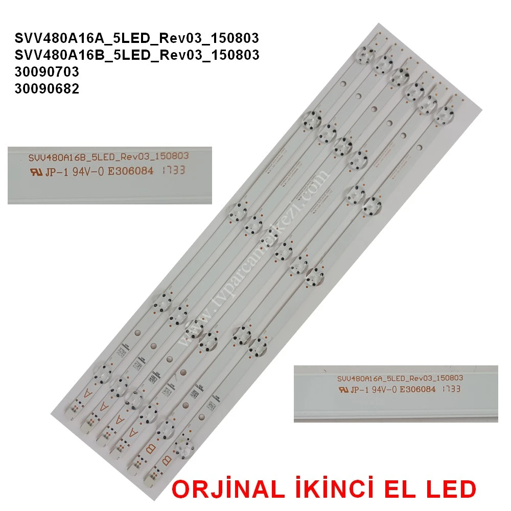 SVV480A16A_5LED_Rev03 , SVV480A16B_5LED_Rev03 , 30090703 , 30090682 , VESTEL 48FD7300 PANEL LED