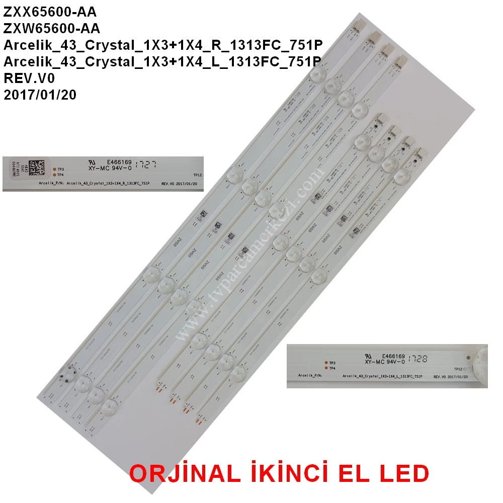 ZXX65600-AA , ZXW65600-AA , Arcelik_43_Crystal_1X3+1X4 , GRUNDIG 43VLX7730 PANEL LED