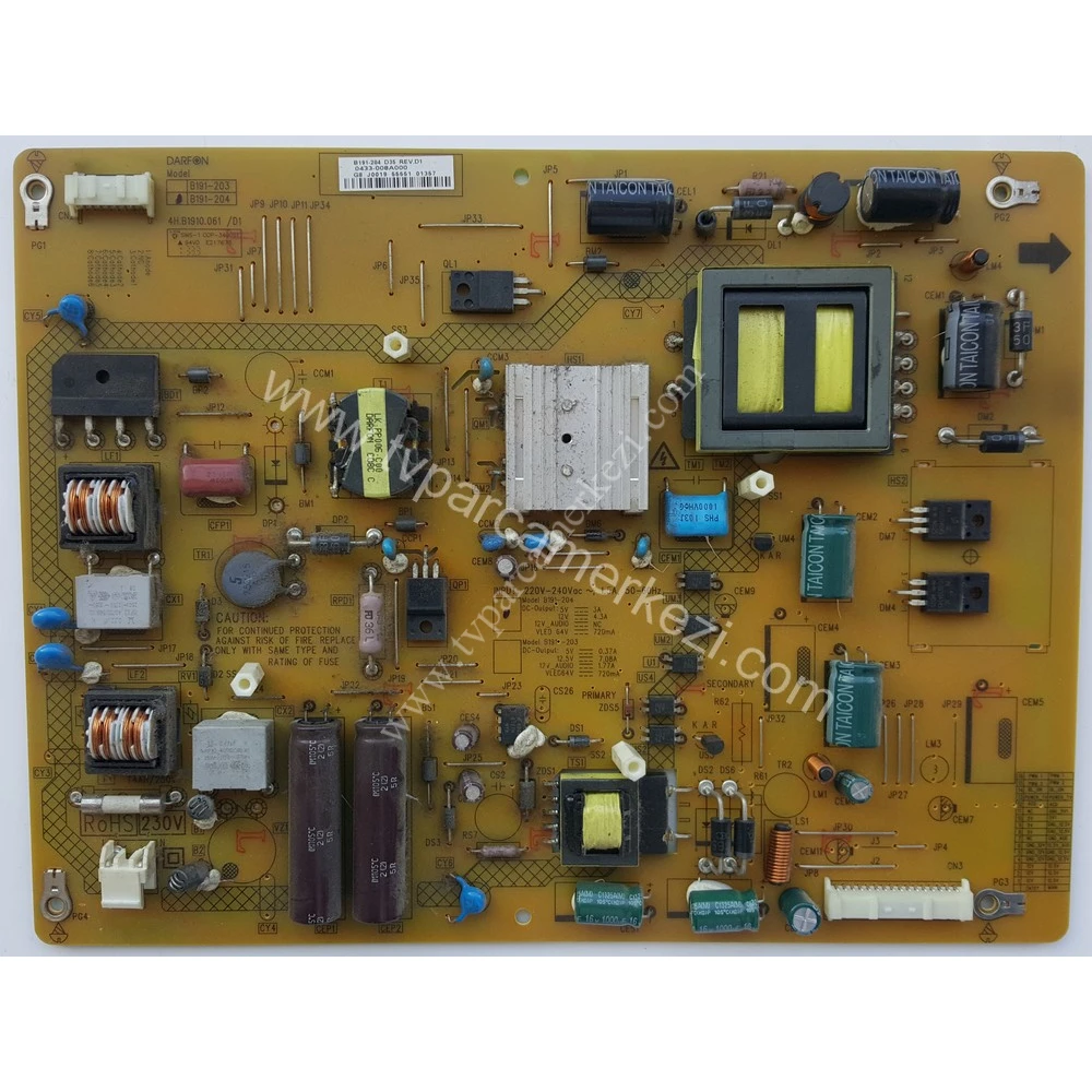 B191-204 D35 , 4H.B1910.061 , 0433-008A000 , TOSHIBA 40L5333DG POWER BOARD
