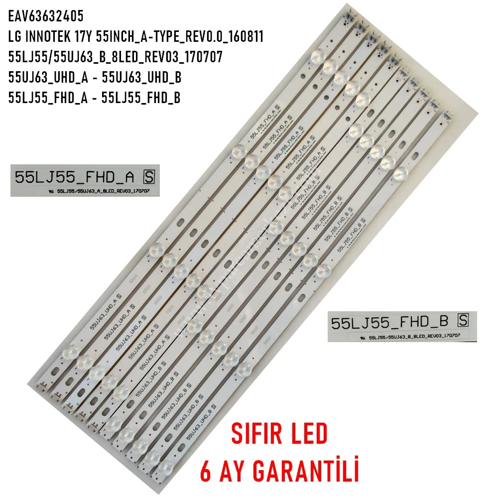 LG 55UJ630 LED BAR TAKIM - 55LJ55_FHD_B , 55UJ63_UHD_B , LG INNOTEK 17Y 55INCH_A-TYPE_REV0.0_160811 , EAV63632405 - SIFIR LED