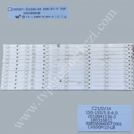 AXEN AX65LEDE88/0227 LED BAR TAKIM - 303CX650038 , CX65D07-ZC22AG-04 7S1P , PANEL LED